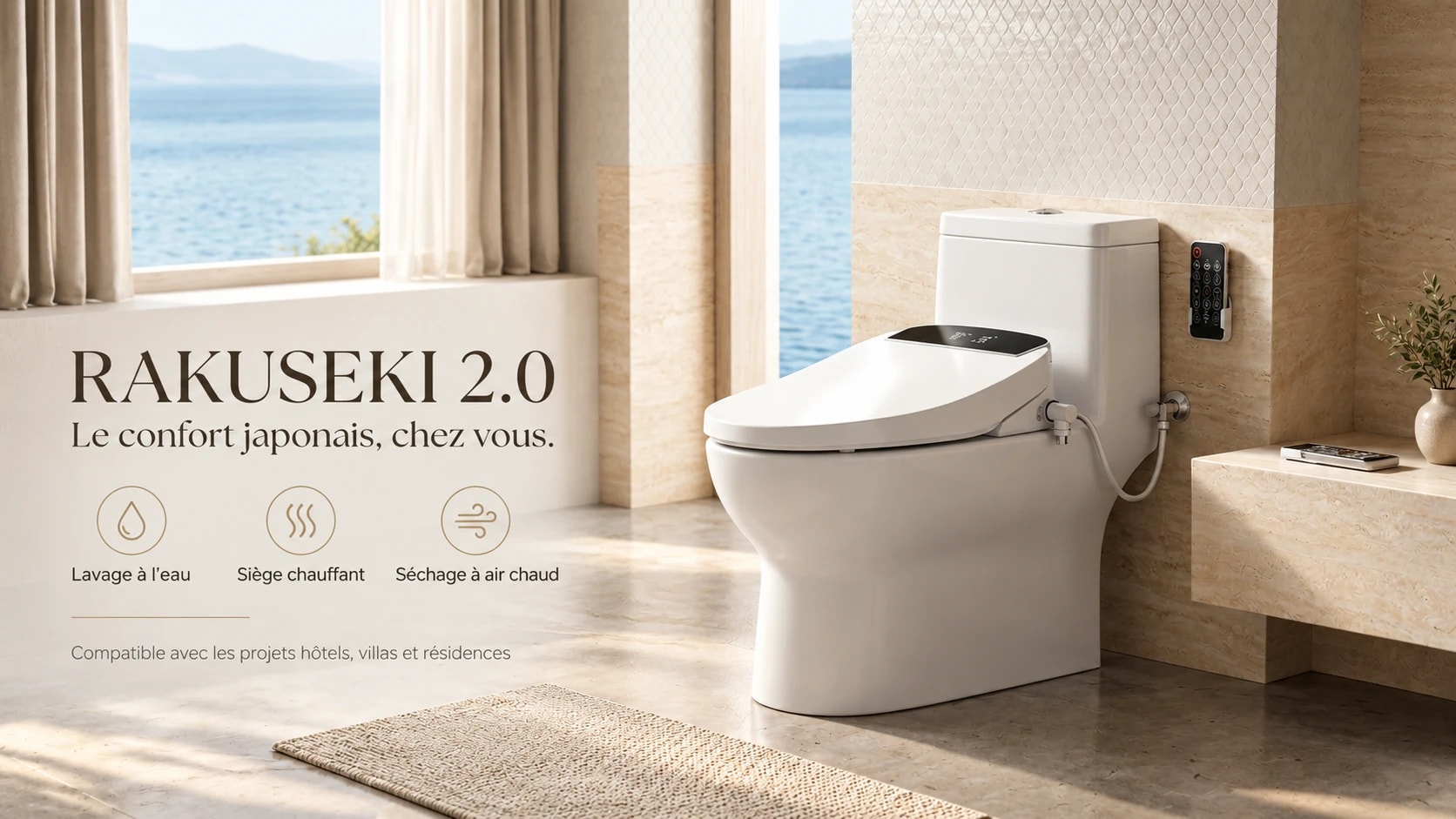 Rakuseki 2.0 installé dans une salle de bain premium