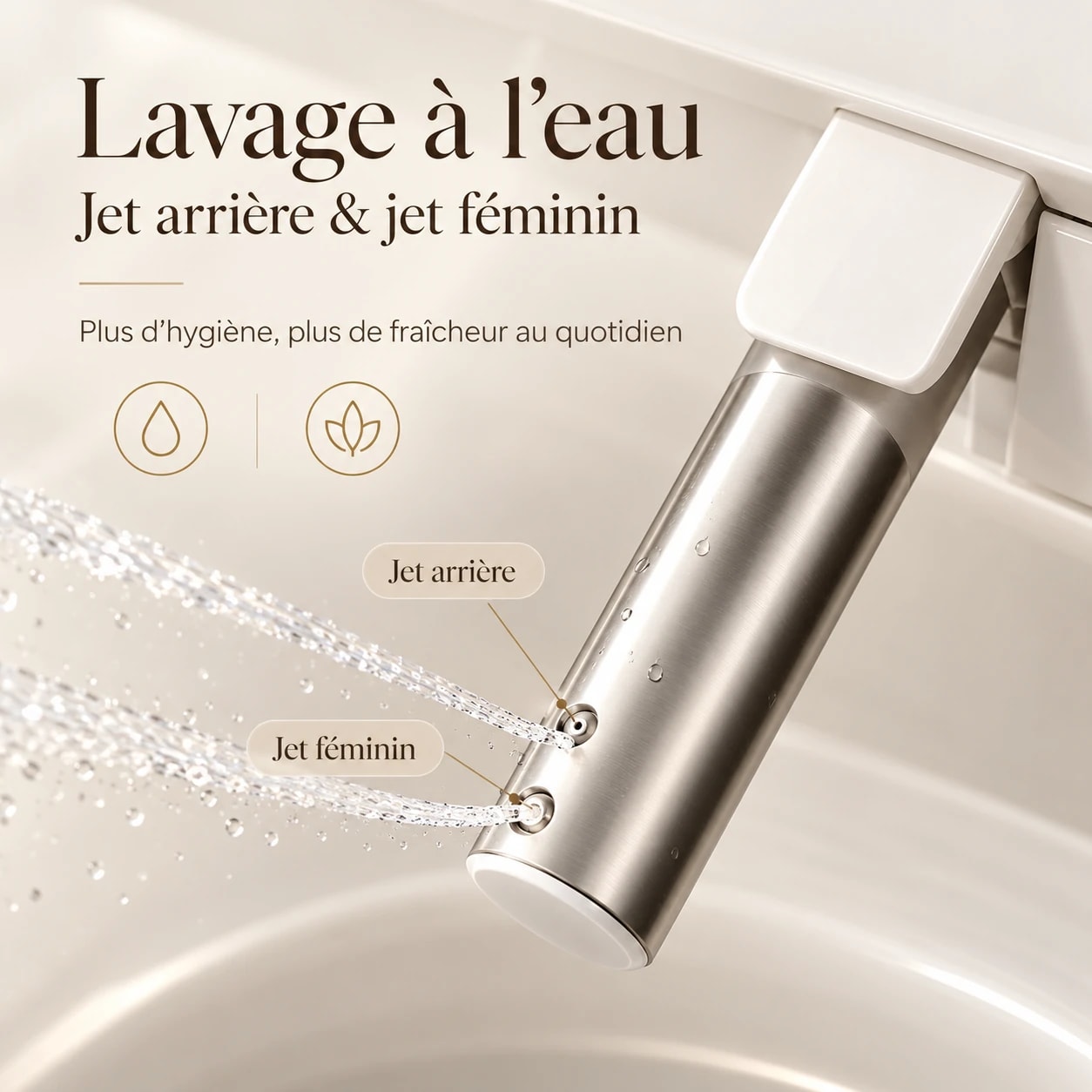 Rakuseki 2.0 lavage à l’eau avec jet arrière et jet féminin